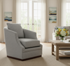 Image of Jane Swivel Upholstered Accent Chair With Wooden Base
