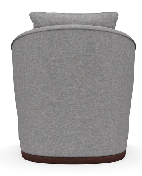 Jane Swivel Upholstered Accent Chair With Wooden Base