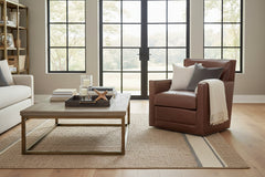 Jaxson Havana "Quick Ship" Swivel Track Arm Leather Chair