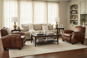 Jonathan Parisian Leather Camelback Club Chair