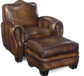 Jonathan Parisian Leather Camelback Club Chair