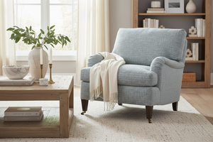 Katie Custom Fabric Upholstered English Arm Club Chair