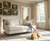 Image of Kristen 78 Inch Fabric English Arm Sofa with 2 Cushions, Apartment-Sized