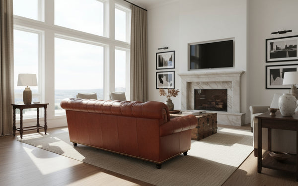 Lancaster Grand Scale 90 Inch Chesterfield Style Tufted Sofa