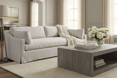 Lara Linen 96 Inch "Quick Ship" Slipcovered Sofa