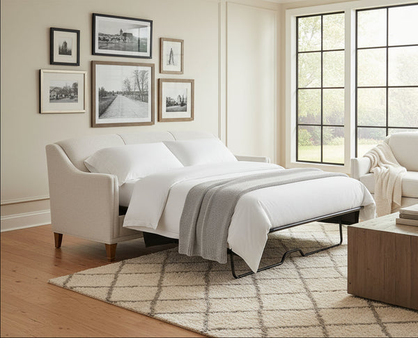 Leona 75 Inch Tight-Back Queen Fabric Couch Bed