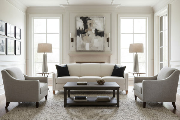 Leona 84 Inch Tight-Back Fabric Sofa