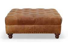 Lucas "Ready To Ship" 48 Inch Square Leather STORAGE Bench Ottoman (Photo For Style Only)