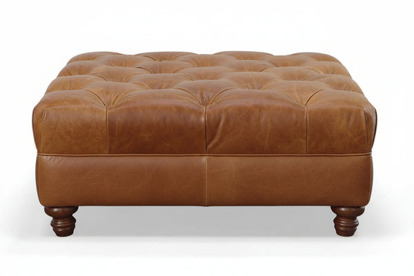 Lucas "Ready To Ship" 44 Inch Square Leather Bench Ottoman (Photo For Style Only)