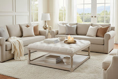 Pierce "Quick Ship" 42 Inch Square Tufted Top Ottoman