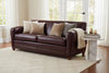 Image of Madison 82 Inch Parisian Art Deco Two Seat Leather Sofa