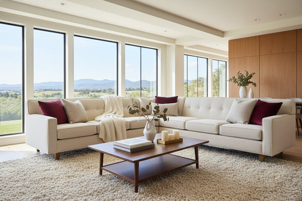 Margo Mid Century Modern Button Back Sectional Couch