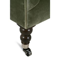 Marjorie 90 Inch "Quick Ship" Single Bench Seat Sage Green Velvet Sofa