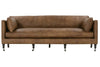Image of Marjorie "Quick Ship" Lavish Cocoa 90 Inch Modern Leather Track Arm Sofa