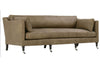 Image of Marjorie "Quick Ship" Lavish Mushroom 90 Inch Transitional Leather Track Arm Sofa