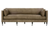 Image of Marjorie "Quick Ship" Lavish Mushroom 90 Inch Transitional Leather Track Arm Sofa