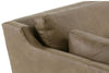 Image of Marjorie "Quick Ship" Lavish Mushroom 90 Inch Transitional Leather Track Arm Sofa
