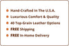 Image of Marlow Two Cushion Slope Track Arm Leather Loveseat