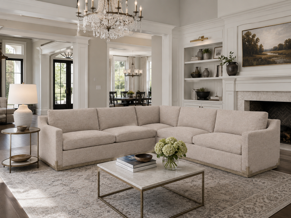 Chelmsford "Quick Ship" Three Piece Pillow Back Sectional (As Configured)