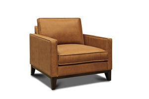 Kellan Modern Track Arm Leather Club Chair