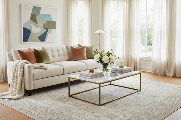 Ellie Fog "Quick Ship" Fabric Mid-Century Sofa Collection