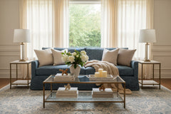 Phoebe Lake 85 Inch Slipcovered "Quick Ship" Track Arm Sofa