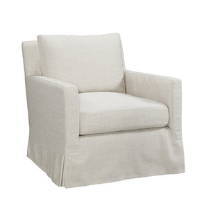 Phoebe Pebble Slipcovered **SWIVEL** "Quick Ship" Track Arm Fabric Armchair