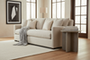 Image of Paulette 89 Inch Single Bench Seat Fabric Upholstered Sofa