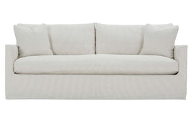 Paulette 89 Inch Single Bench Seat Slipcovered Fabric Sofa