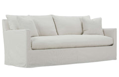 Paulette 89 Inch Single Bench Seat Slipcovered Fabric Sofa
