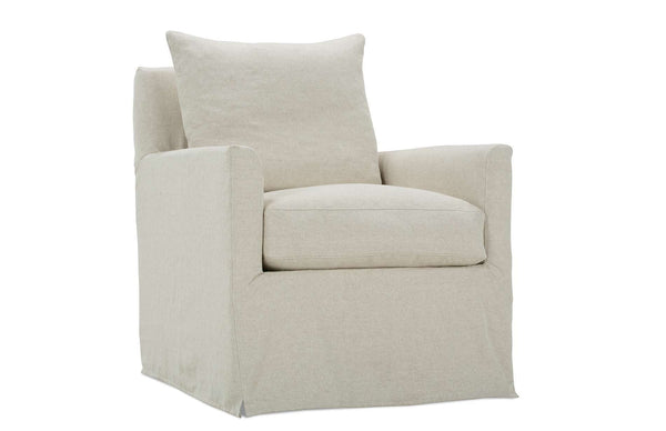 Paulette Slipcovered SWIVEL Fabric Club Chair