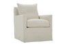 Image of Paulette Slipcovered SWIVEL Fabric Club Chair