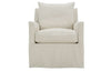 Image of Paulette SWIVEL/GLIDER "Quick Ship" Slipcover Accent Chair With Narrow Arms