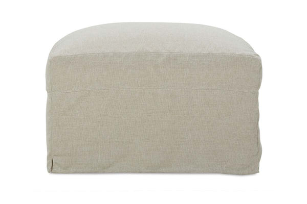 Paulette Slipcovered Designer Style Fabric Ottoman