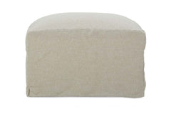 Paulette Slipcovered Designer Style Fabric Ottoman