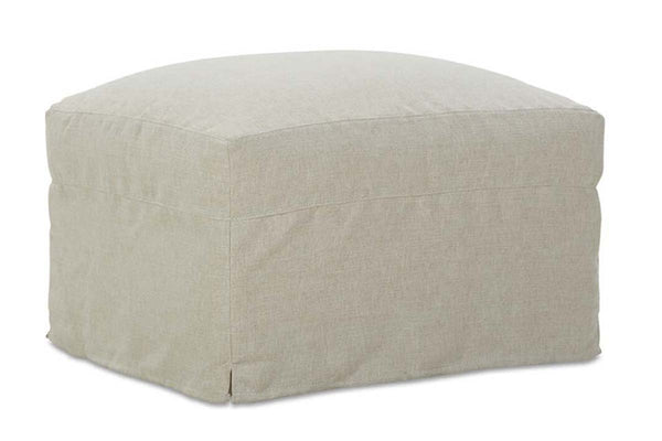 Paulette Slipcovered Designer Style Fabric Footstool Ottoman