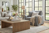 Image of Tatum Mineral Slipcovered **SWIVEL** "Quick Ship" Track Arm Fabric Armchair