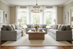 Tatum Mineral 87 Inch "Quick Ship" Slipcovered Sofa