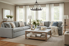 Tatum Mineral 87 Inch "Quick Ship" Slipcovered Sofa