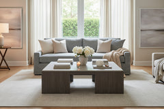 Tatum Mineral 87 Inch "Quick Ship" Slipcovered Sofa