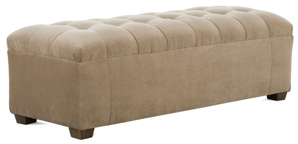 Portia 62 Inch Large Tufted Fabric Bench Ottoman