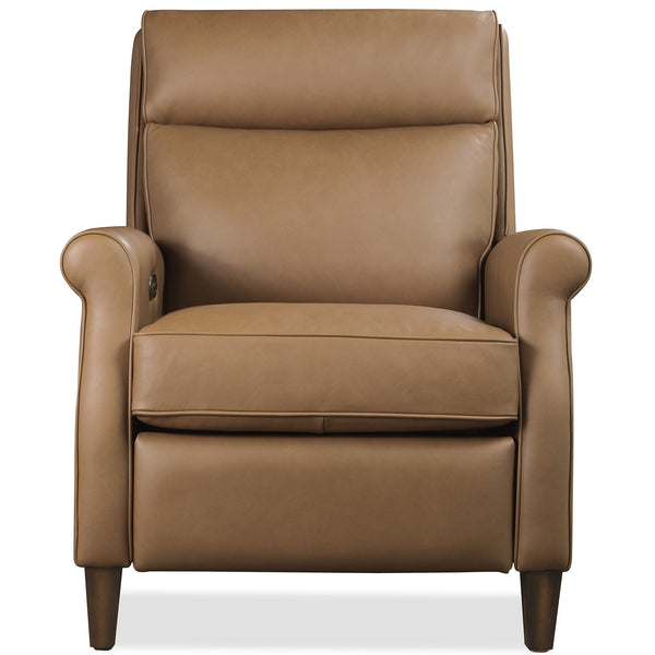 Farrell Caramel Dual Power "Quick Ship" Leather Transitional Recliner