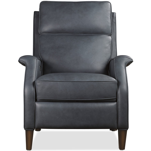 Keegan Blue Dual Power "Quick Ship" Leather Transitional Recliner