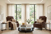 Image of Keegan Saddle Dual Power "Quick Ship" Leather Transitional Recliner