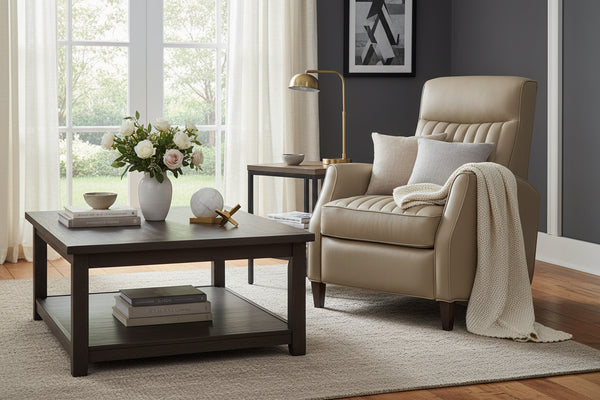 Kirby Camel Leather "Quick Ship" Recliner
