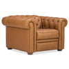 Image of Newcastle Caramel "Quick Ship" Reclining Chesterfield Leather Furniture Collection