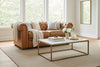 Image of Newcastle Caramel "Quick Ship" Wall Hugger Power Leather Reclining Loveseat