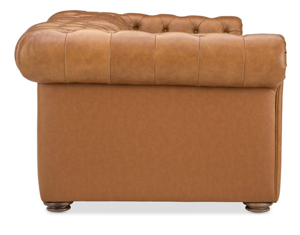 Newcastle Caramel 94 Inch "Quick Ship" Wall Hugger Power Leather Reclining Sofa