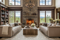 Savion Taupe Chesterfield 124 Inch "Quick Ship" Wall Hugger Power Leather Reclining Sofa