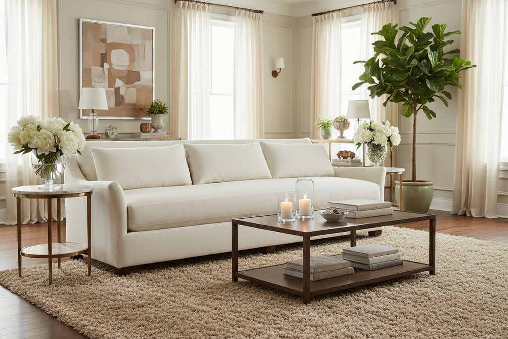 Shauna 85, 98 or 110 Inch Oversized Bench Seat Fabric Sofa